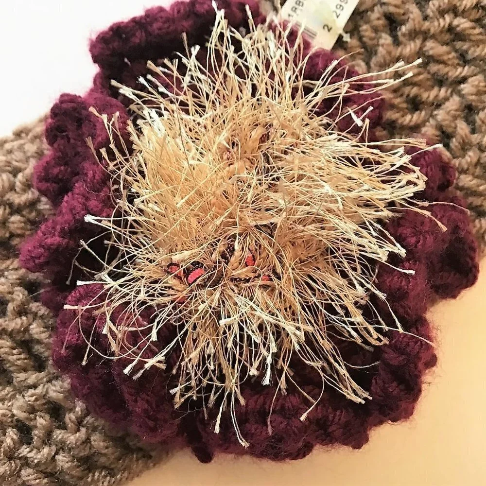 BOHO BURGUNDY CROCHET HEADBAND